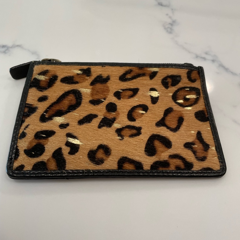 Leather cheetah print wallet